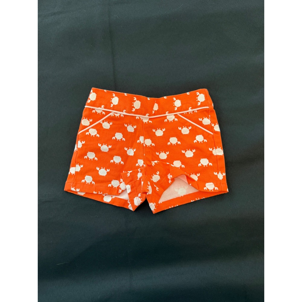Gymboree Kids Orange Crab Print Cotton Stretch Shorts 2T Summer Nautical